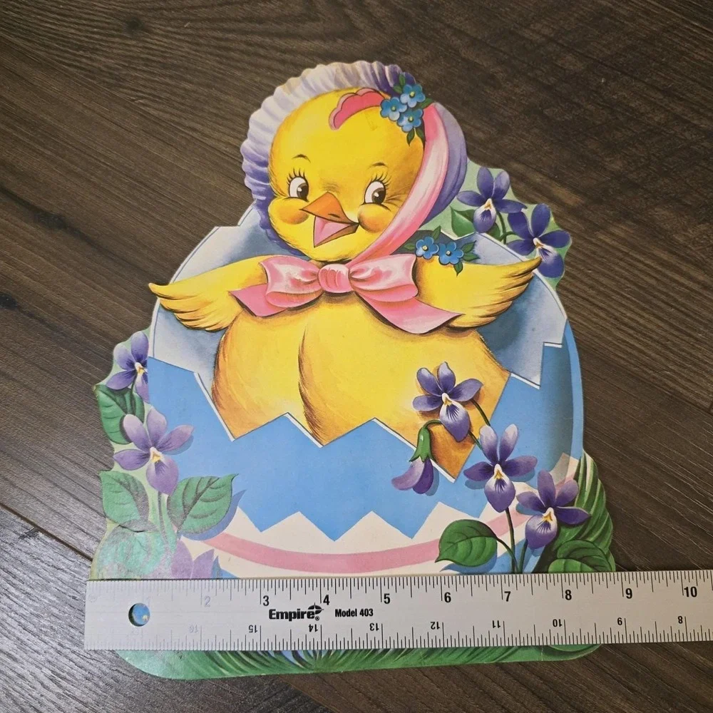 Vintage Easter Bunny Wall Decor Cardboard Die Cut Eureka USA Made Spring‎